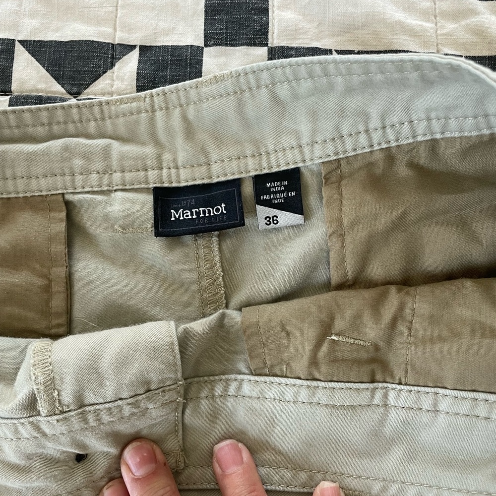 Marmot Tan Flat Front Shorts Lightweight Casual - Picture 4 of 4